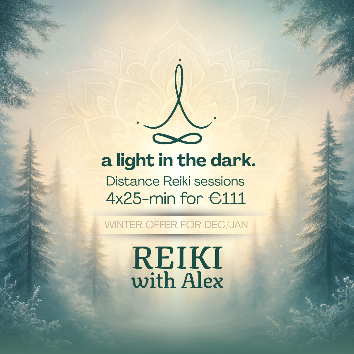A Light in the Dark – Winter Reiki Offer (4×25-min Distance Sessions)