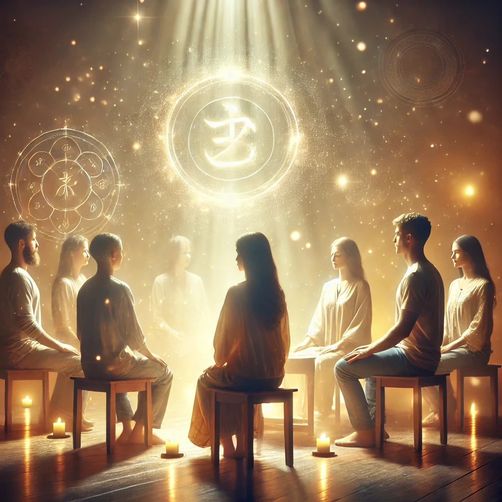 A group of people enjoying Reiki flow of energy